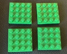 LEGO Parts Green Flat Plate 4 x 4 #3031 Lot of 4 Pieces