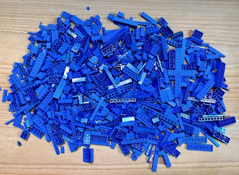 LEGO 2 lb Blue Bulk Lot Bricks Plates Technic Specialty MOC Parts Genuine