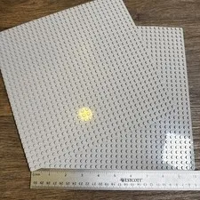 Two Generic Offbrand LEGO compatible Baseplate Base Plate 32x32. Gray.