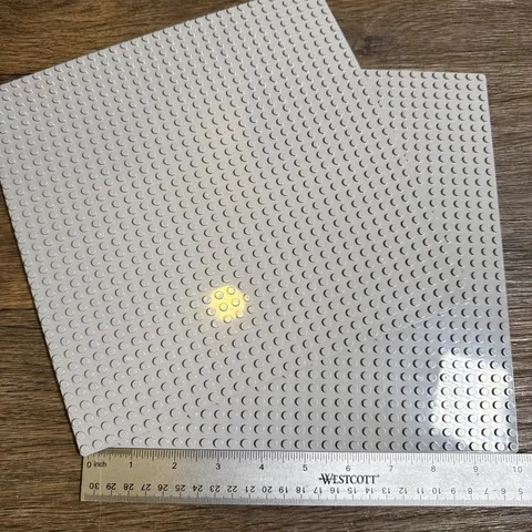 Two Generic Offbrand LEGO compatible Baseplate Base Plate 32x32. Gray.