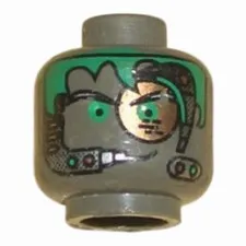 LEGO Minifigure, Head Alien with Green Hair, Copper Eyepiece
