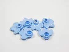 LEGO Lot of 6 Bright Light Blue Plant Plates w/ 3 Leaves Minifig I12