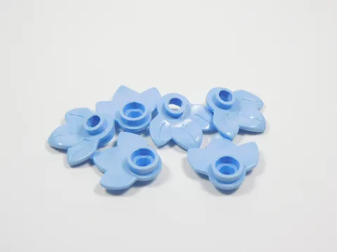 LEGO Lot of 6 Bright Light Blue Plant Plates w/ 3 Leaves Minifig I12