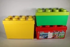 Lot Of 3 LEGO Storage Brick Case 8 Stud Container Plastic Bin/Box lot EMPTY