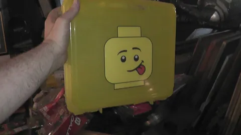 lego box 2010 storage case yellow