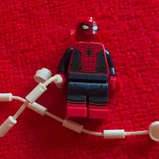 LEGO Spider-Man Red/Black Plastic Minifigure w/ White Web Accessory Age 5+