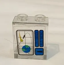 LEGO Panel With Sticker Showing Space Ship Rocket Capsule In Orbit Set 6463