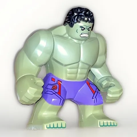 ✅ LEGO Marvel Minifigure sh0173 Hulk Bigfig Giant, Dark Purple Pants, Avengers