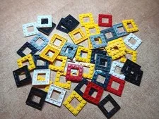 LEGO BULK LOT 46 SQUARE PLATES 4X4 WITH 2X2 OPEN CENTER MIXED COLORS #64799