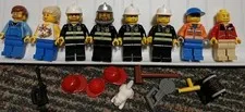 8x Lego Minifigures City Town Firefighters Mechancic & More With Accessories 