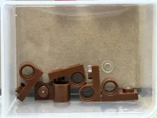 LEGO Parts - Reddish Brown Plate 1 x 2 with Pin Hole Top - No 11458 - QTY 5