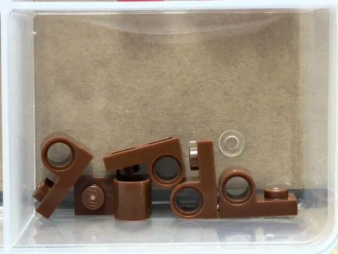 LEGO Parts - Reddish Brown Plate 1 x 2 with Pin Hole Top - No 11458 - QTY 5