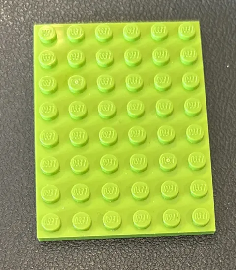 LEGO Lot 1 Green Flat Part #3036 Piece 6x8 Plate