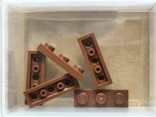LEGO Parts - Reddish Brown Plate 1 x 3 - No 3623 - QTY 5