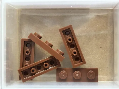 LEGO Parts - Reddish Brown Plate 1 x 3 - No 3623 - QTY 5