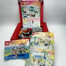 LEGO Assorted Bricks & Parts in Storage Case 6411 6416 6419 Sand Dollar Poolside
