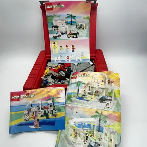 LEGO Assorted Bricks & Parts in Storage Case 6411 6416 6419 Sand Dollar Poolside