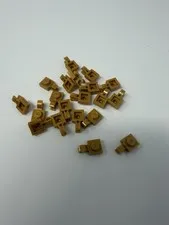 New LEGO Part #61252- Pearl Gold 1 X 1 MOD Plate W/ Horizontal Clip Lot Of 15