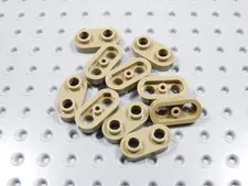 LEGO Lot of 10 Dark Tan 1x2 Rounded Corner Plates w/ Open Studs BN