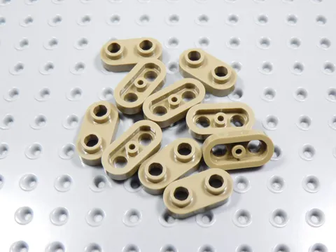 LEGO Lot of 10 Dark Tan 1x2 Rounded Corner Plates w/ Open Studs BN