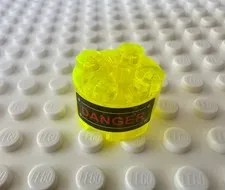 LEGO Brick, Round 2 x 2 with Red 'DANGER' 3941pb32 Set 76142