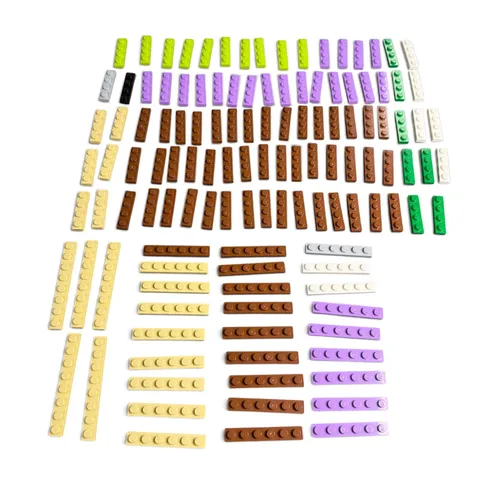 LEGO Bulk Plate Lot Mixed Sizes Colors Tan Brown Purple Green Building Pieces