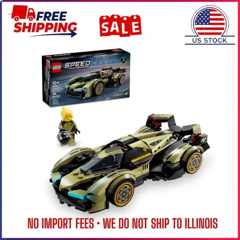 HOT SALE LEGO Speed Champion Lamborghini V12 Vision GT Super Car 76923 F1 Toy 8+