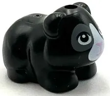 Lego New Black Guinea Pig Minifig Style w/ Bright Pink Nose Mouth Friends Part