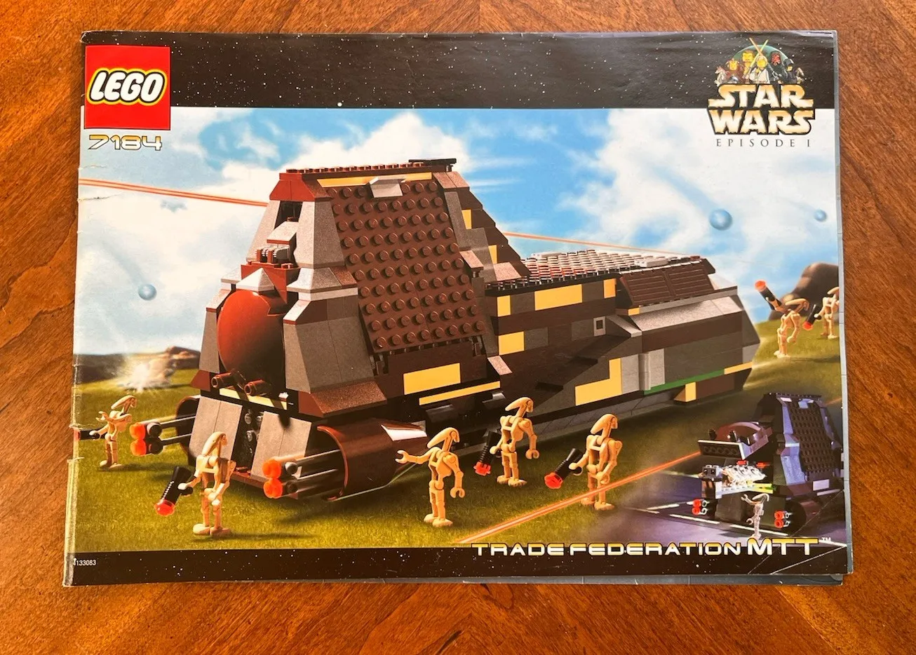 Original LEGO 7184 Trade Federation MTT Instruction Manual Star Wars 2000