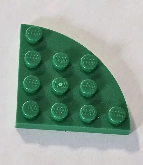 LEGO Parts - Green Plate, Round Corner 4 x 4 - No 30565