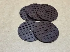 LEGO Parts - Dark Brown Plate, Round 8 x 8 with Hole - No 74611 - QTY 5