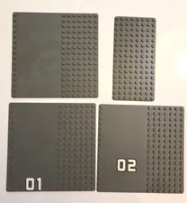 Lot of 3 Base Plates 51595 Plate, Gray Plus Smaller one
