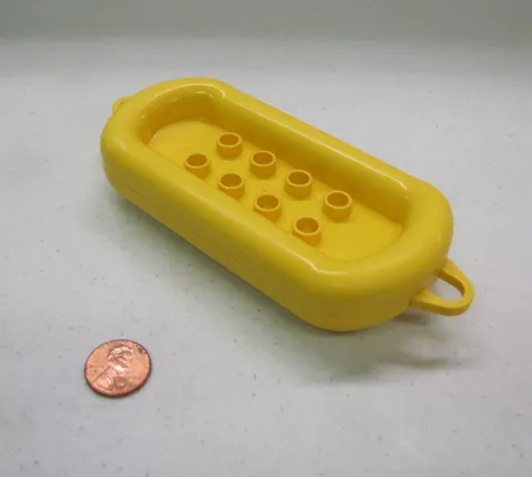 LEGO DUPLO YELLOW RAFT BOAT CANOE DINGY Water Craft Fun Play 1984 Vintage