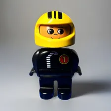 Vintage LEGO DUPLO Minifigure Race Car Driver #1 2001 2.5”