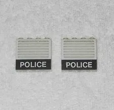 LEGO Police - x2 Panels w/ Black Bar & White Stripes - 4215ap18 - From 6684 1984