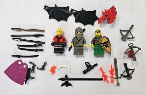 Lego Castle Ninja Minifigures Lot Accessories Weapons