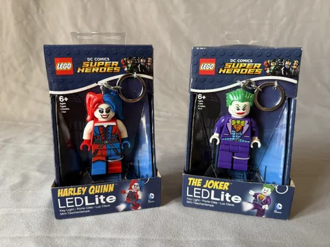 LEGO DC Super Heroes The Joker Key Light LED Lite & Harley Quinn Led Lite NIB