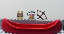 LEGO Vintage Western Indians Chief Headdress Head Legs Red Canoe Bow Lot 6763