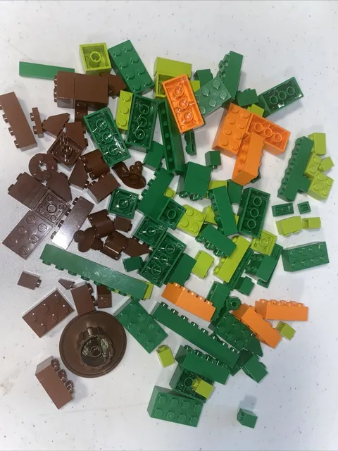 Lego Big Blocks Lot of 109 Pieces Assorted Sizes Basic Green Lime Brown Orange