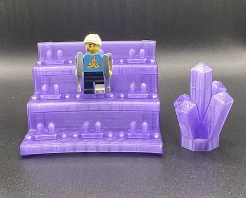 3-D Printed Lego Stand With Multiple Layers And Heel Savers Holds 9 Figs