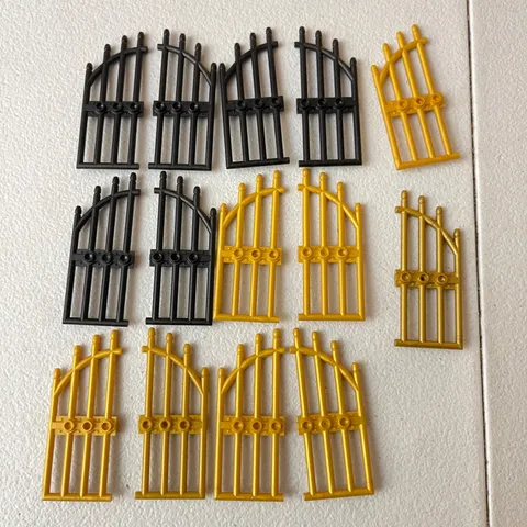 LEGO 42448 Door Lot 1x4x9 - Arched Gate Bars Atlantis Castle Black Gold x14