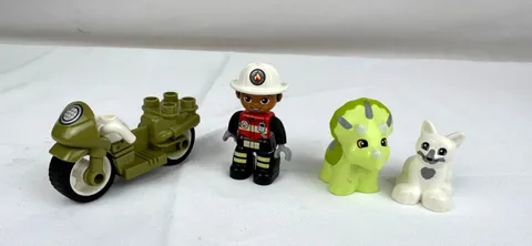 LEGO Duplo Motorcycle, Fire Chief, Dinosaur & Cat