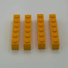 LEGO 1x6 Brick Part 3009 - (4pcs) Bright Light Orange