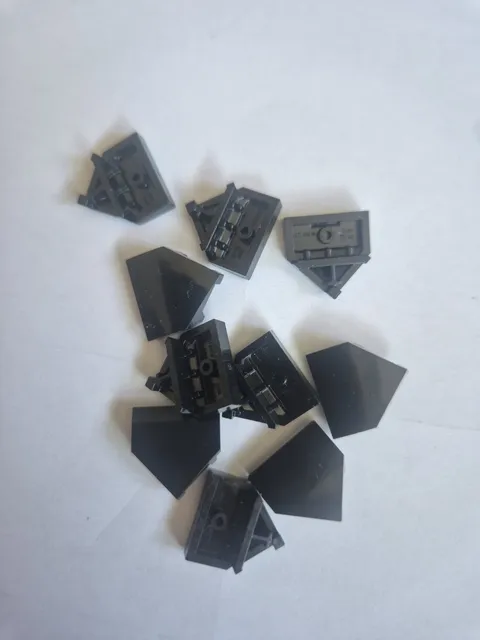 10x LEGO 66956 • 2x2 Wings • Wedge • Black • Black