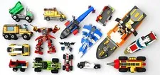 LEGO 16 Assorted Boats Trucks Cars Helicopter Robot 6+ lbs PARTIAL SETS