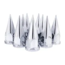 United Pacific 10570 33Mm X 4 7/8 Chrome Plastic Super Spike Push-On Nut Covers