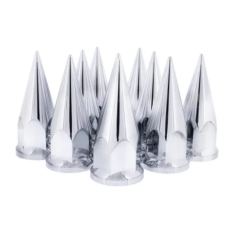 United Pacific 10570 33Mm X 4 7/8 Chrome Plastic Super Spike Push-On Nut Covers