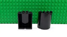 Lego 2 Black 2x4x4 Cylinder Wall Panel castle NEW