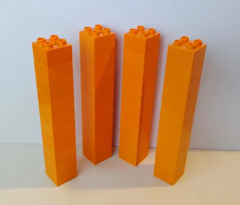 Lego DUPLO Lot of 40 Pieces - Orange 2x2 Building Blocks Bricks