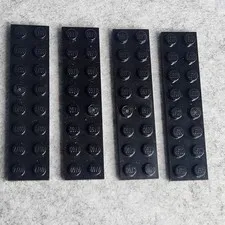 LEGO 3034 Plate 2 x 8 Black x4 Genuine